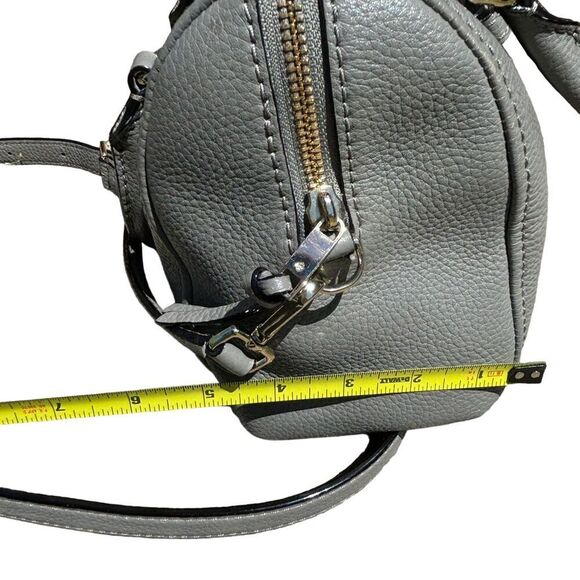 Kate Spade Jackson Street Leather Satchel Crossbody Bag Gray Adjustable Strap - Picture 15 of 16